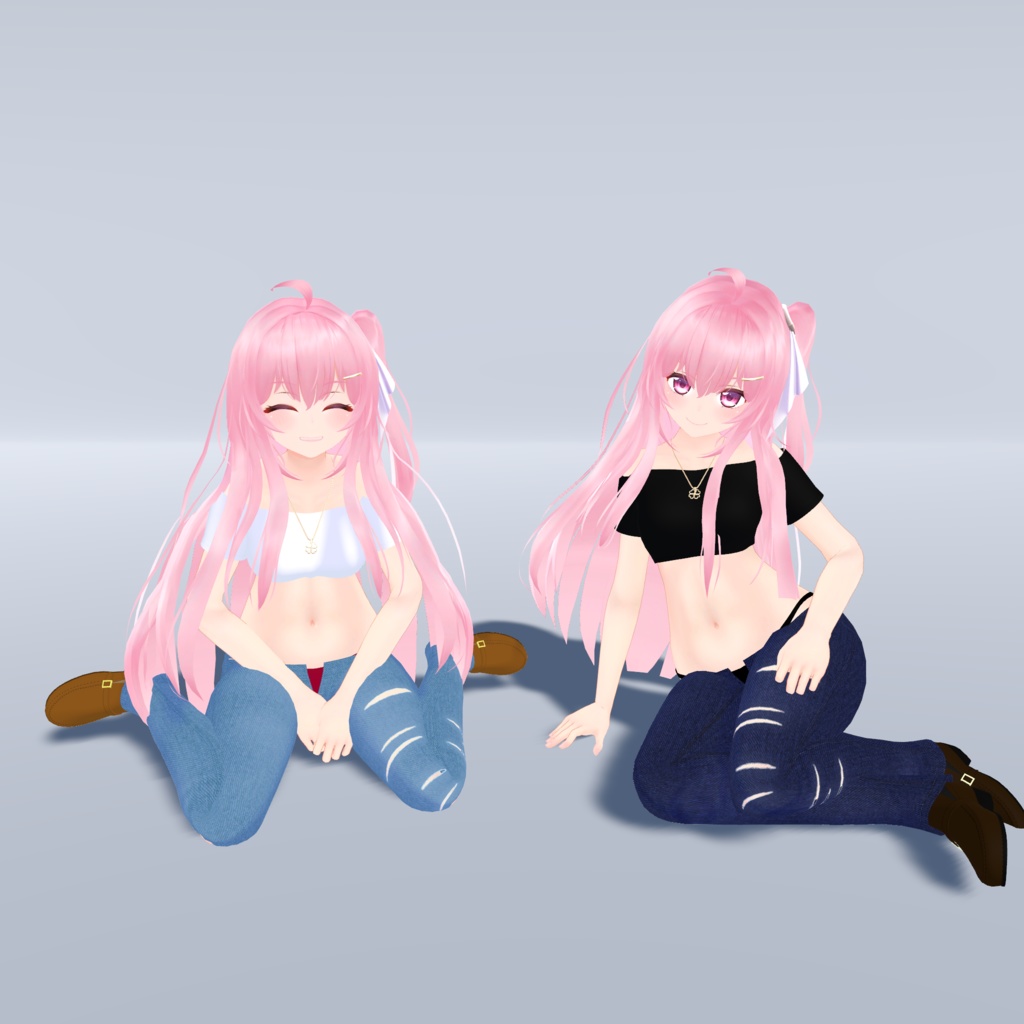 【エミスティアちゃん対応】ローライズデニム へそ出しスタイル