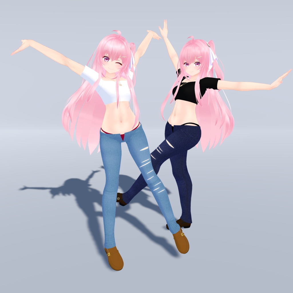 【エミスティアちゃん対応】ローライズデニム へそ出しスタイル