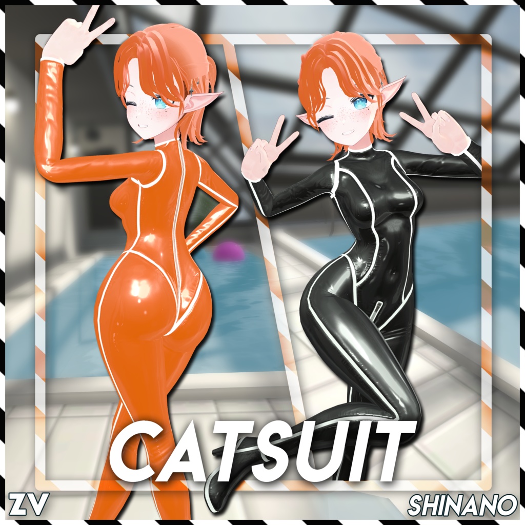 ラバースーツ 『Zeni Latex Catsuit』 - Shinano