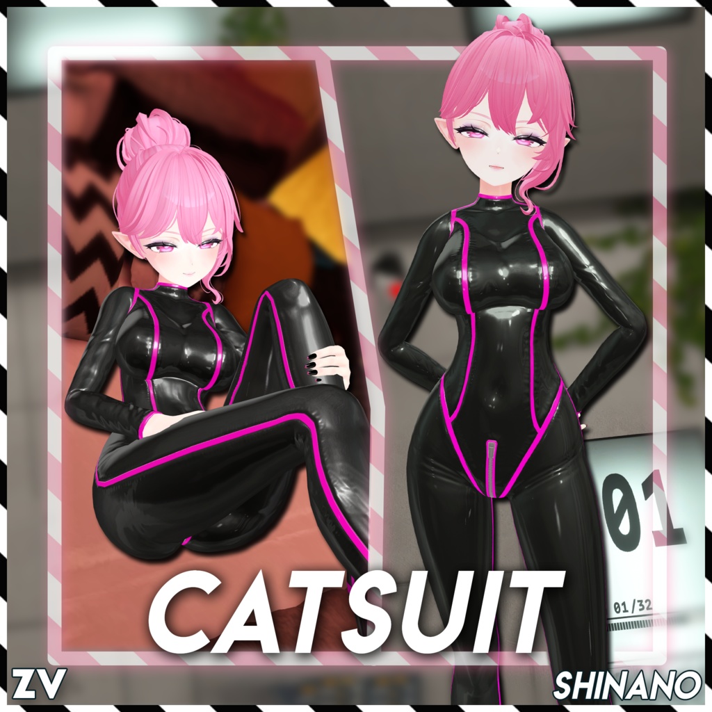 ラバースーツ 『Zeni Latex Catsuit』 - Shinano