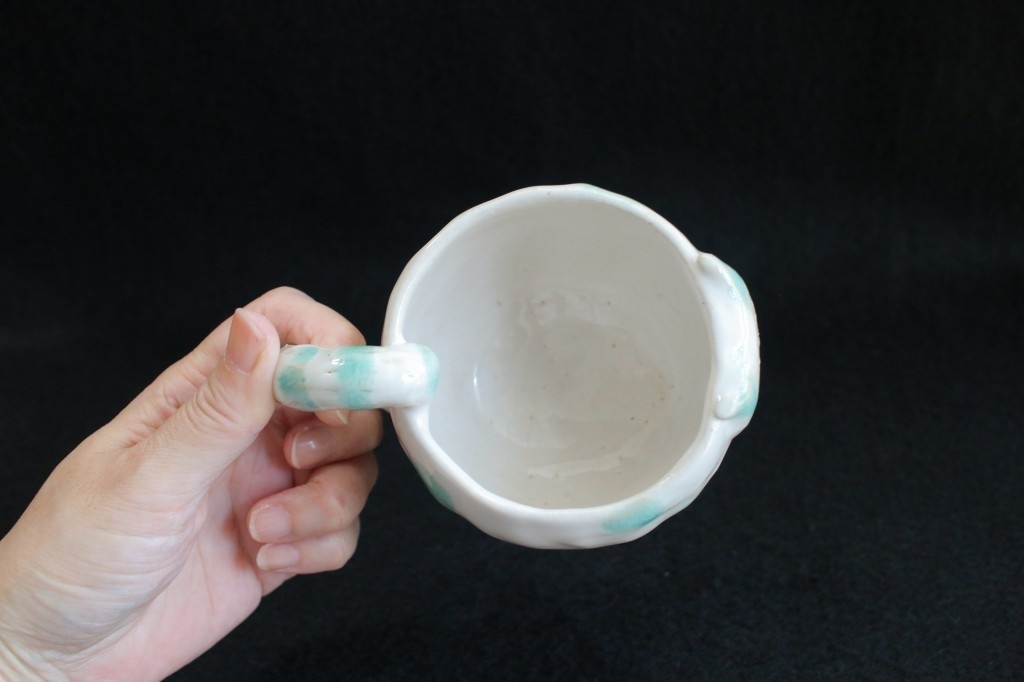 陶器「猫カップ★水玉」