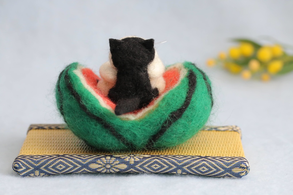 【スイカ猫太郎(白黒猫)】