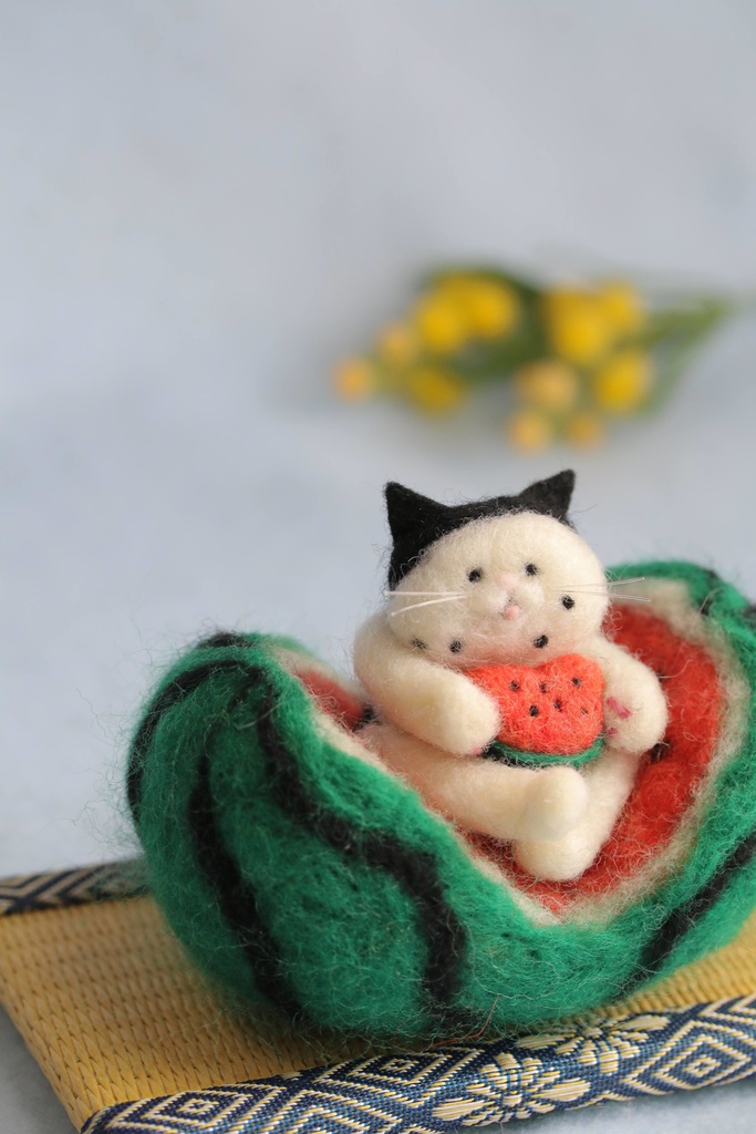 【スイカ猫太郎(白黒猫)】