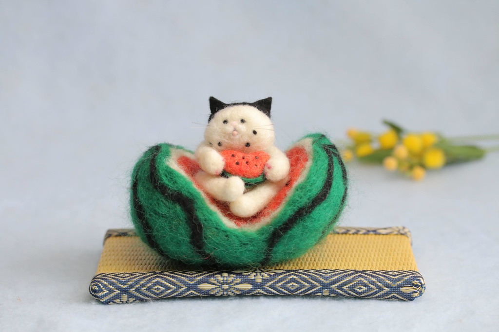 【スイカ猫太郎(白黒猫)】