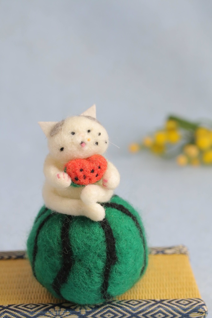 【スイカ猫太郎(サバ白猫)】