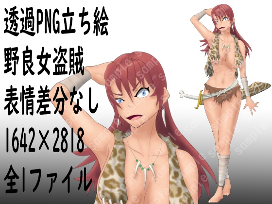 透過PNG立ち絵＿野良女山賊＿表情差分無し