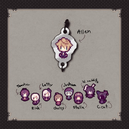 Alicemareドット絵連結アクリルチャーム