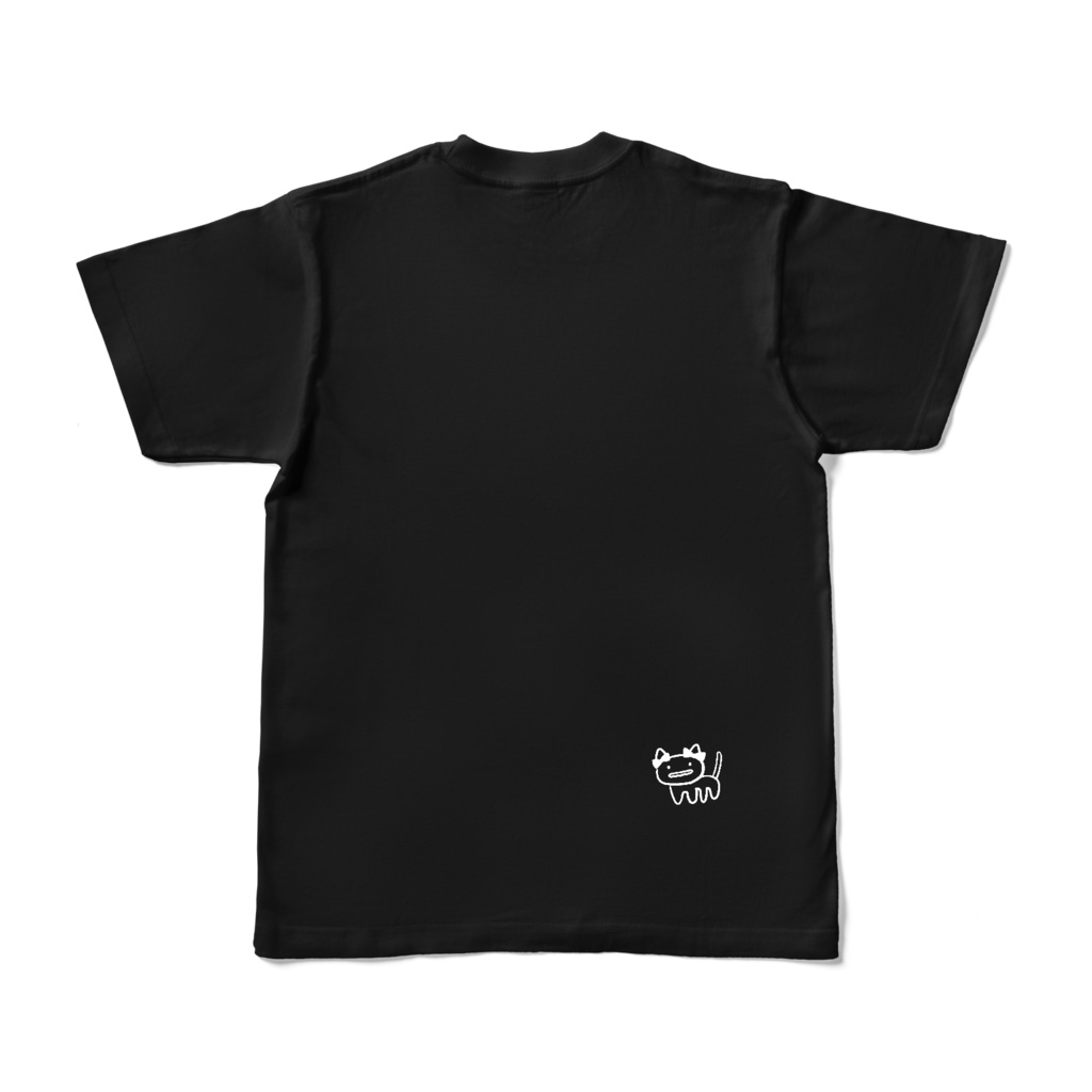 2匹のあむねこTシャツ黒