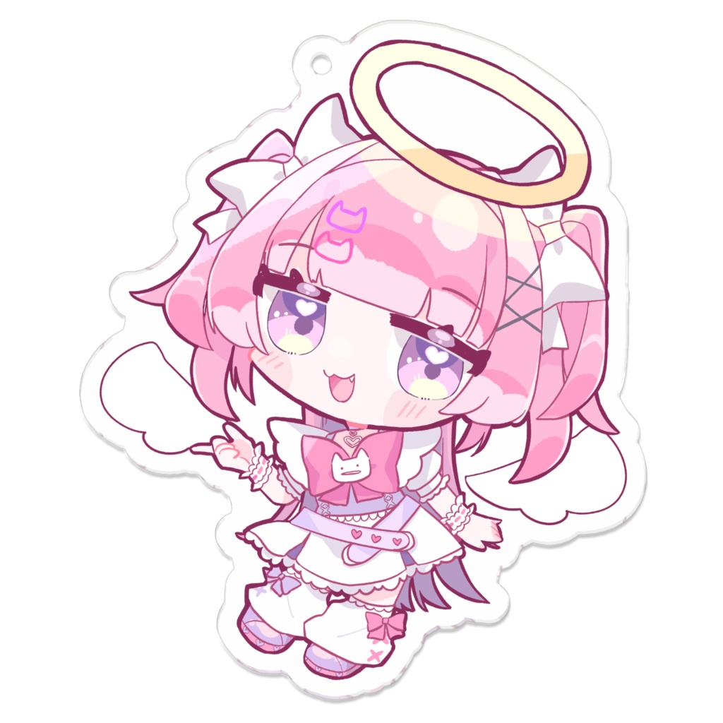 ミニ桃猫あむ アクリルキーホルダー ver.2