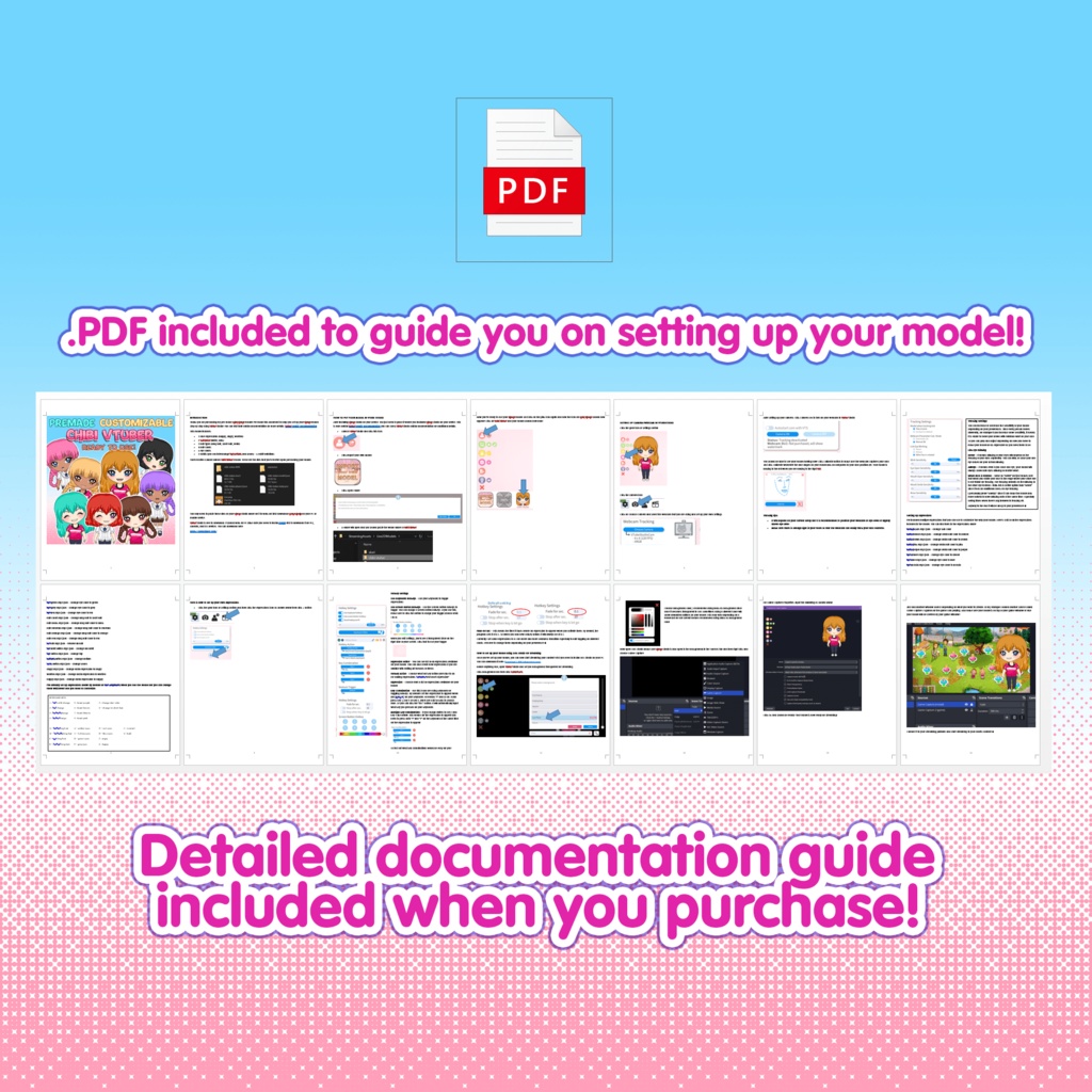 Live2D customizable model, premade model, chibi model