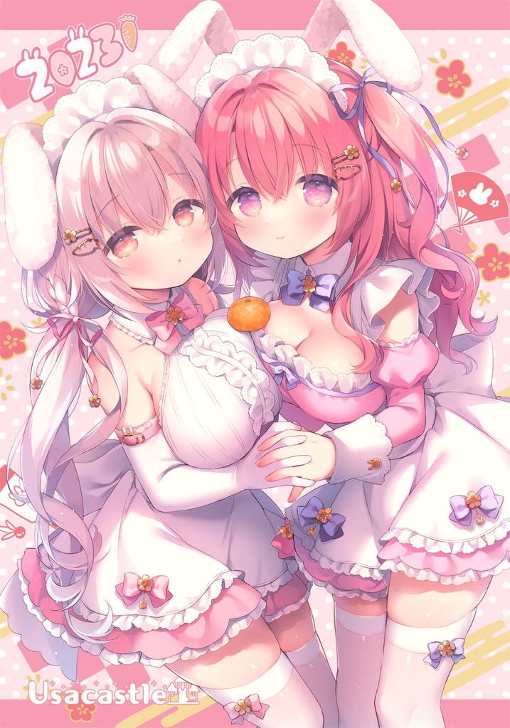 【受注生産】新春うさぎ年W桜ちゃんブランケット