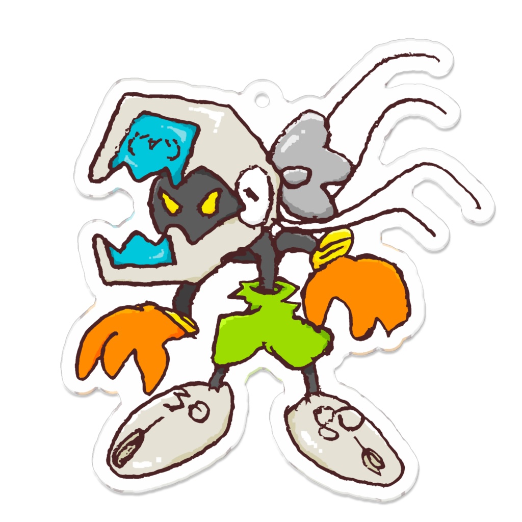 Glitchy Byte -4gboy- Acrylic Keychain