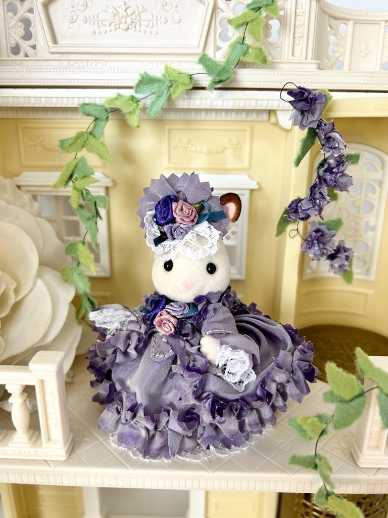 シルバニア アンティークドレス薄紫リラローズ33