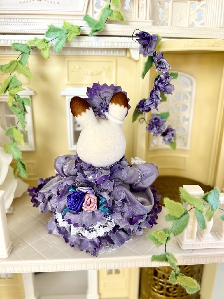 シルバニア アンティークドレス薄紫リラローズ33