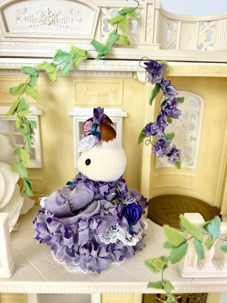 シルバニア アンティークドレス薄紫リラローズ33