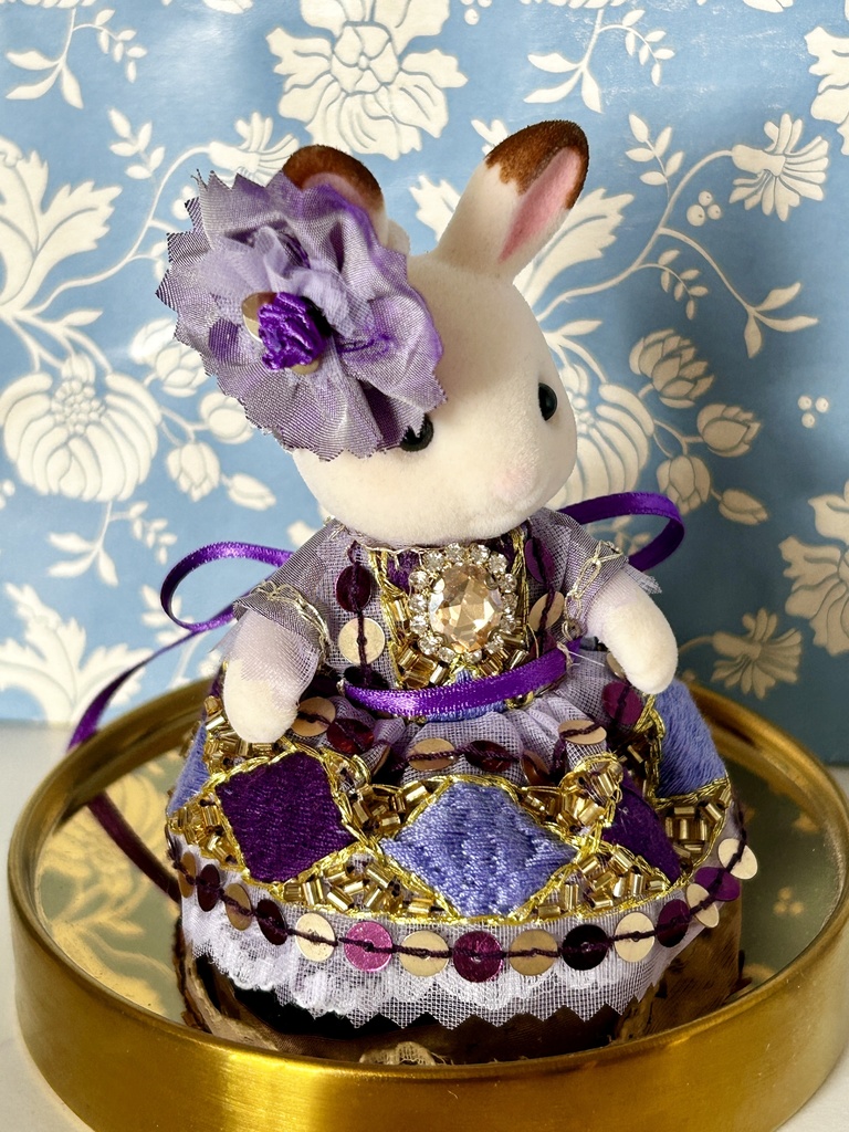 シルバニア パイエットドレス紫金 34