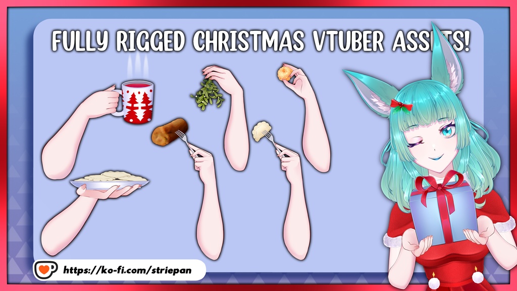 Fully Rigged-Christmas Vtuber Assets!
