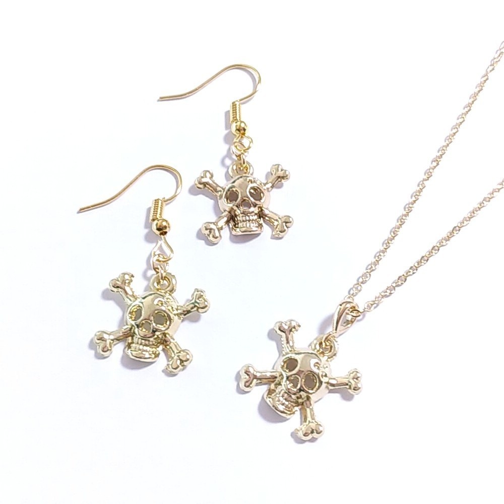 ハロウィン★ドクロ&蜘蛛の巣/ピアス/イヤリング/ネックレス