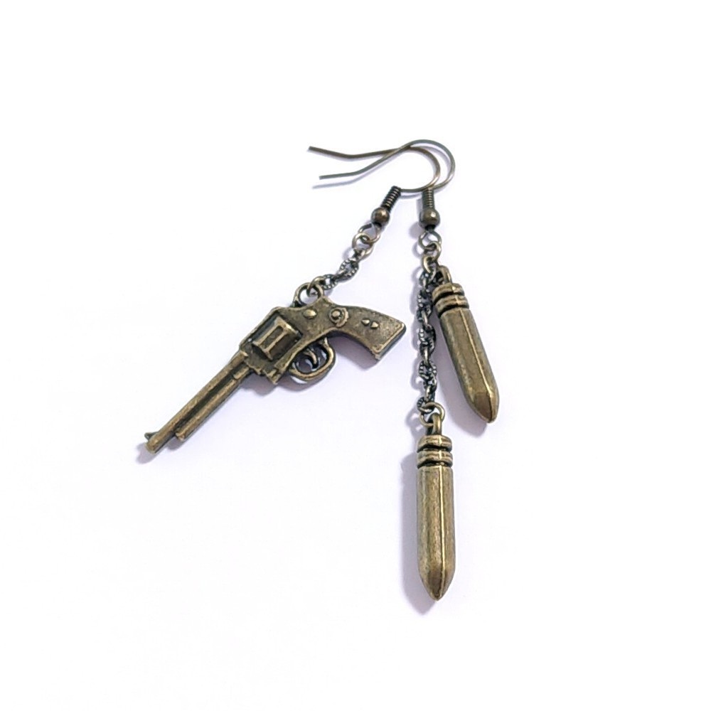 全2色*リボルバー×銃弾*ピアス/イヤリング