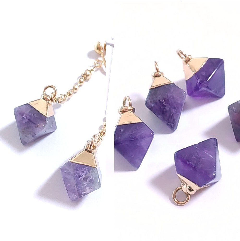 H×H 旧クラピカ ピアス イヤリング 天然石 アメジスト