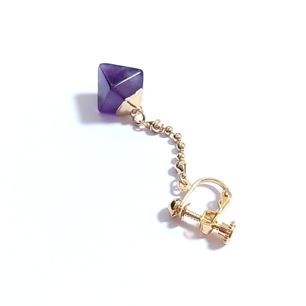 H×H 旧クラピカ ピアス イヤリング 天然石 アメジスト