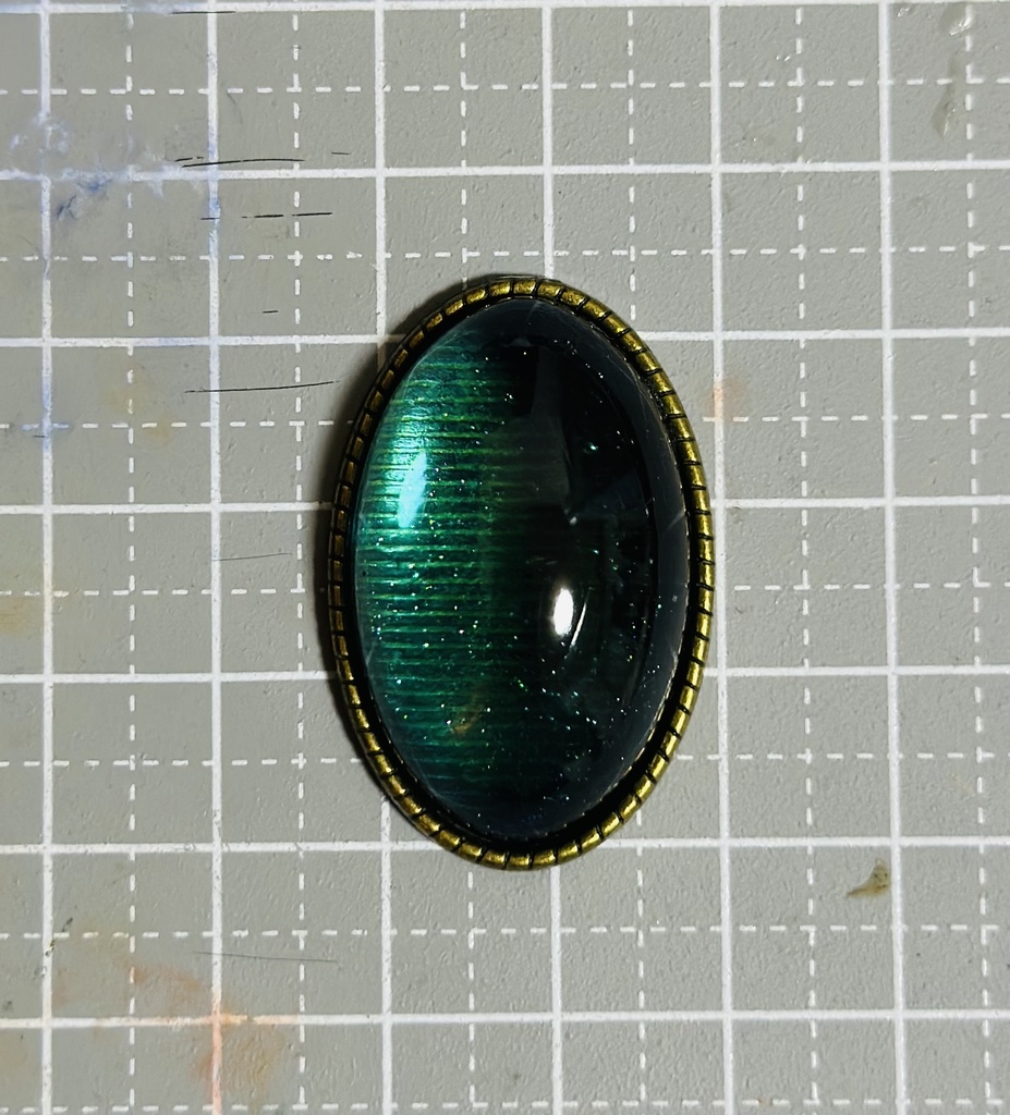 ブルーグリーン*楕円*ブルーグリーンのループタイ