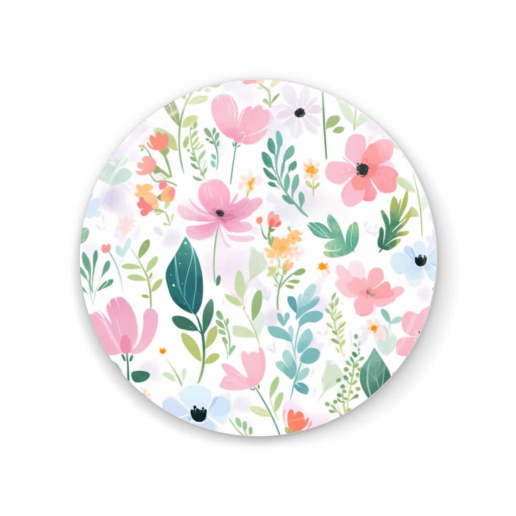 【受注生産】花柄缶ミラーサイズ2種類(56mm,75mm) #5