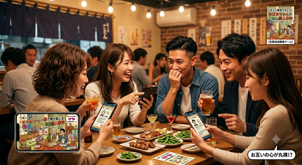 【合コン専用マダミス】お互いの心が丸裸！？おばあちゃんの家で巻き起こる熟年ドタバタ概念殺人事件