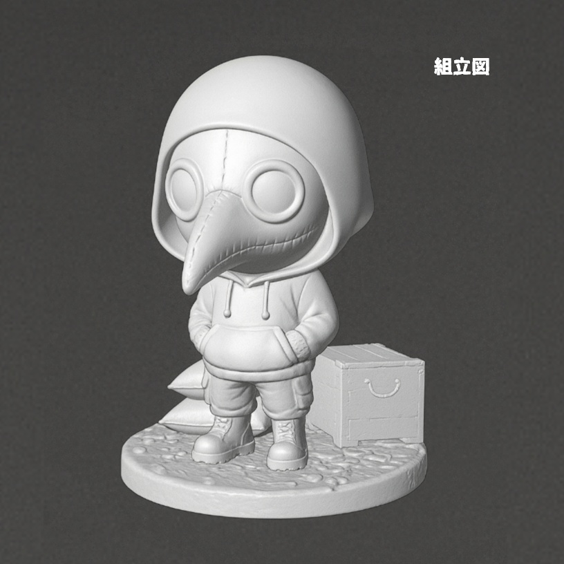 〈光造形3Dプリンタ出力レジンキット〉マスクさん