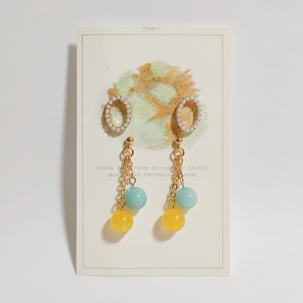 “ゼロ”×ミントカラー ピアスセット