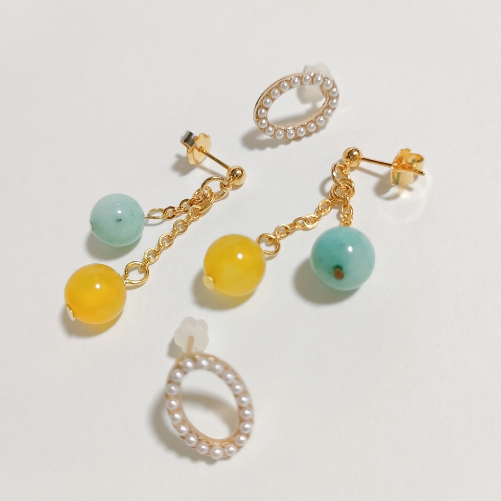 “ゼロ”×ミントカラー　ピアスセット