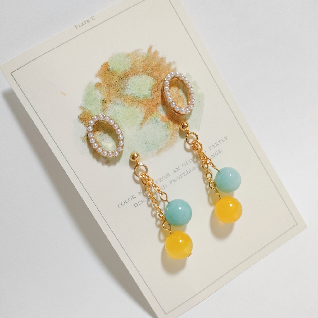 “ゼロ”×ミントカラー ピアスセット