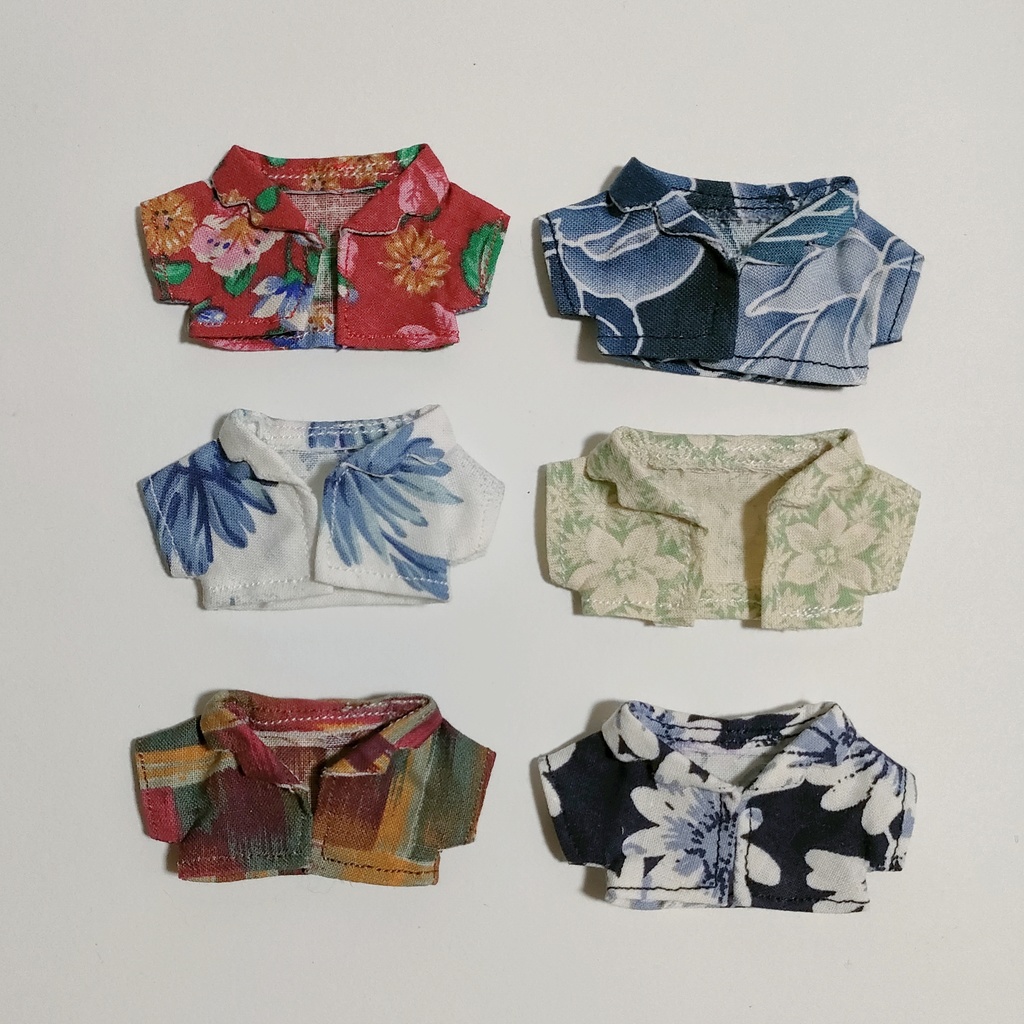 10cmぬい 古着風柄シャツ