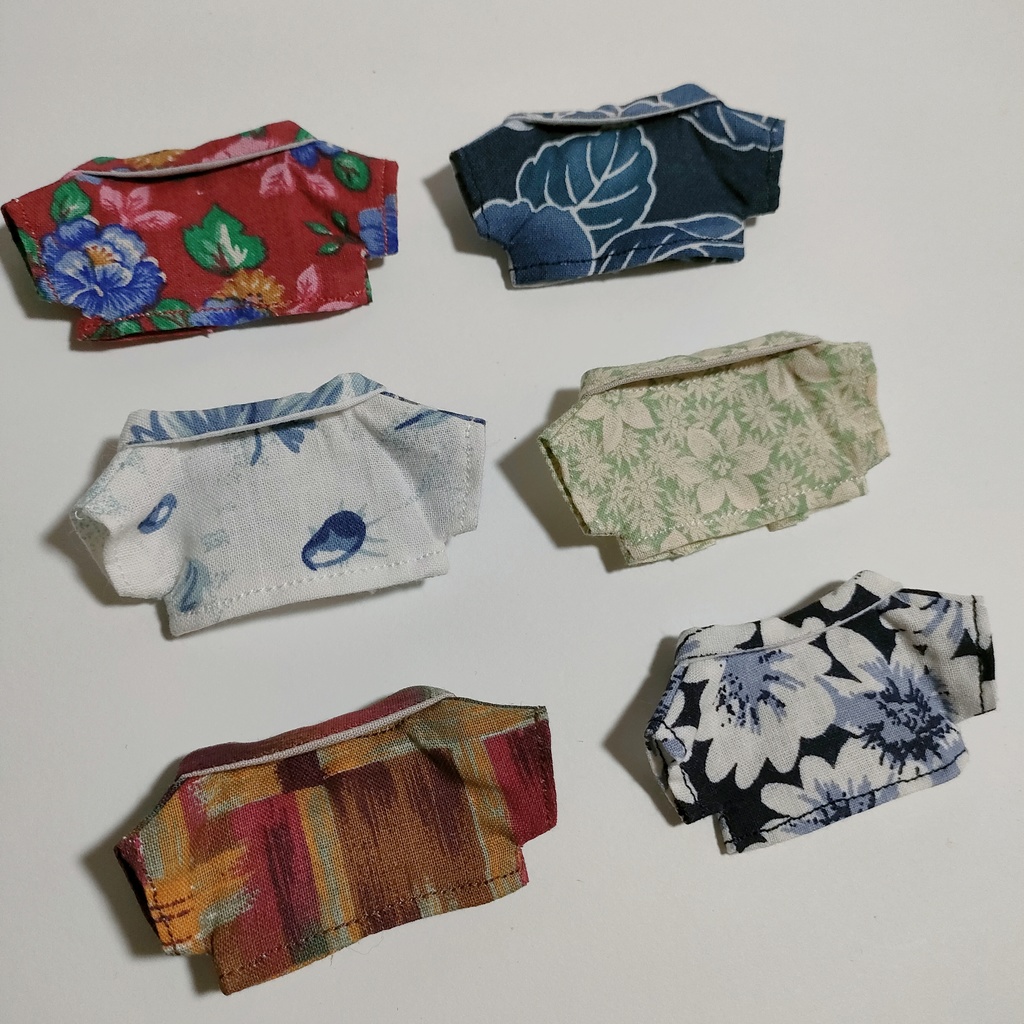 10cmぬい 古着風柄シャツ