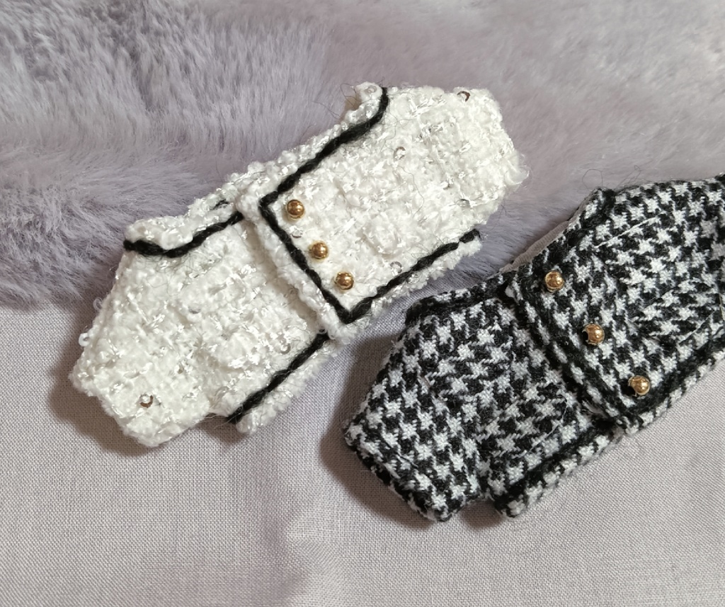 ノーカラーツイードジャケット