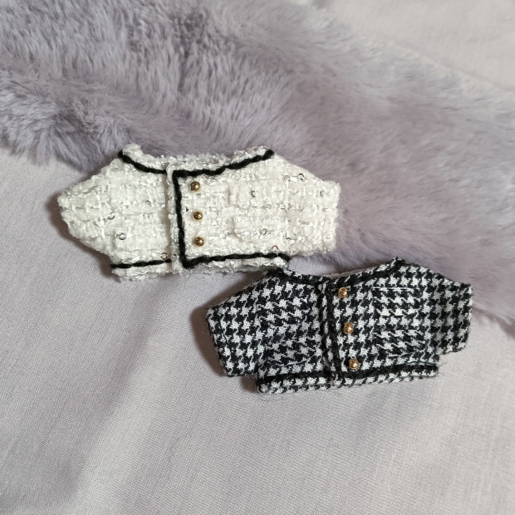 ノーカラーツイードジャケット