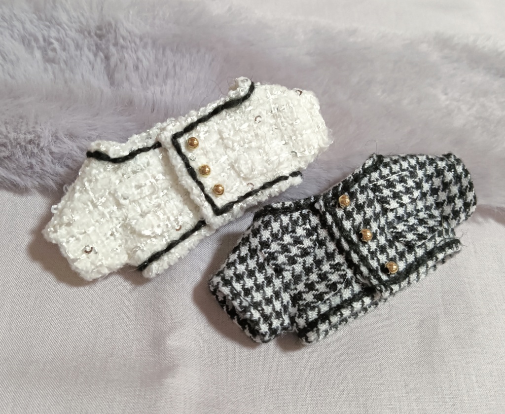 ノーカラーツイードジャケット