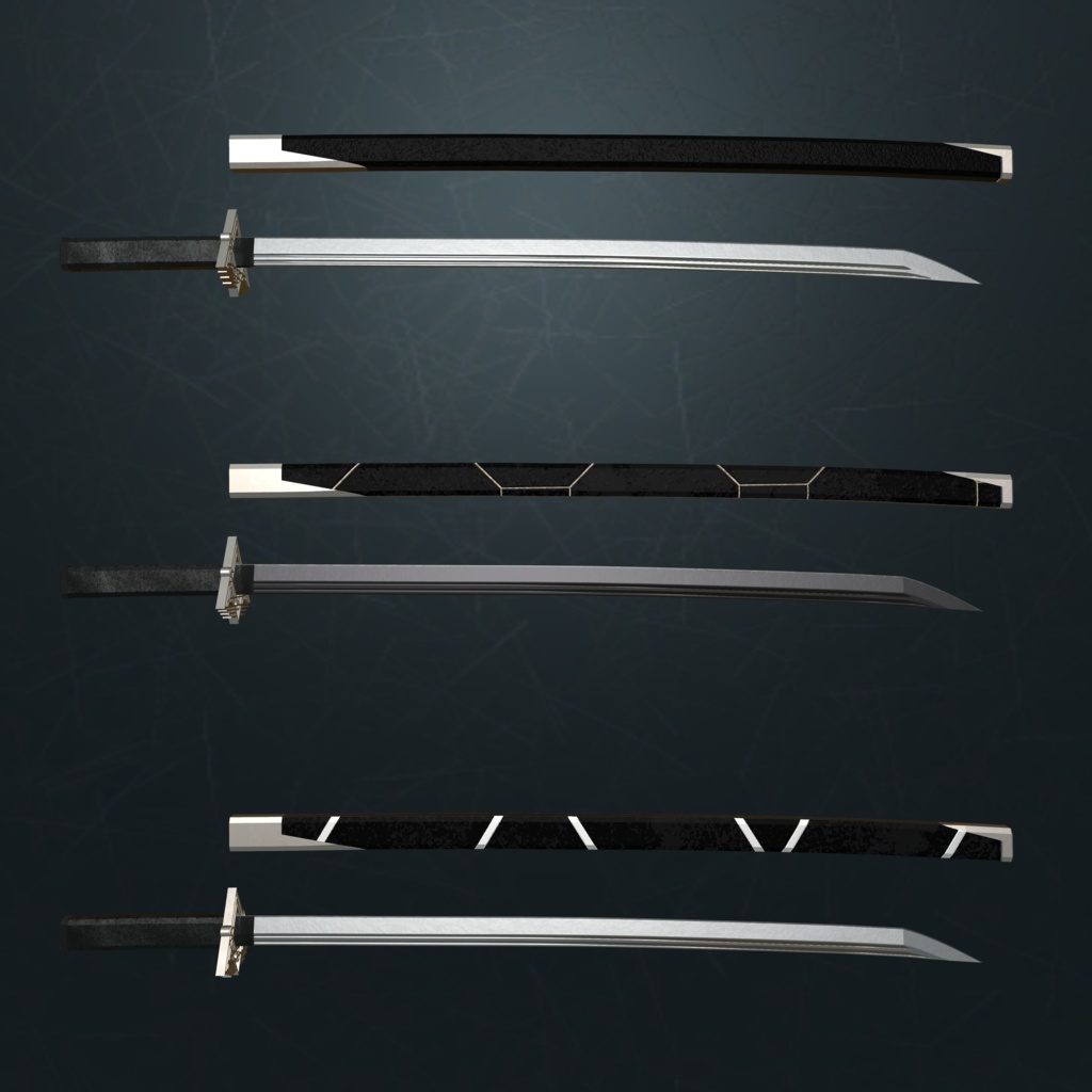 【オリジナル3Dモデル】Kokuyou -黒曜-【刀】VRChat想定【MA対応】