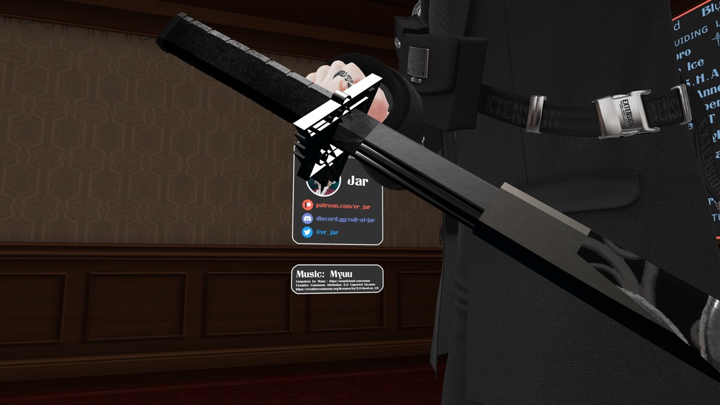 【オリジナル3Dモデル】Kokuyou -黒曜-【刀】VRChat想定【MA対応】