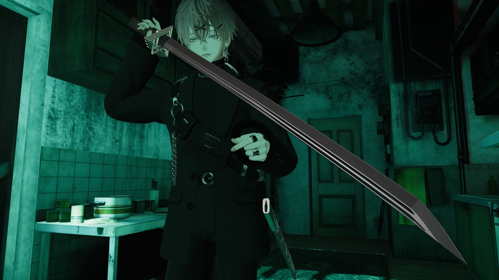 【オリジナル3Dモデル】Kokuyou -黒曜-【刀】VRChat想定【MA対応】