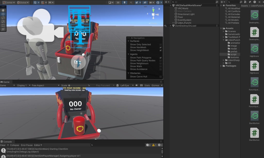 【VRchat想定】UdonPunch Udonギミック