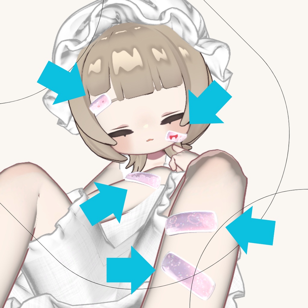 ぷくぷくばんそうこう【キプフェル対応】【まめフレンズ素体】