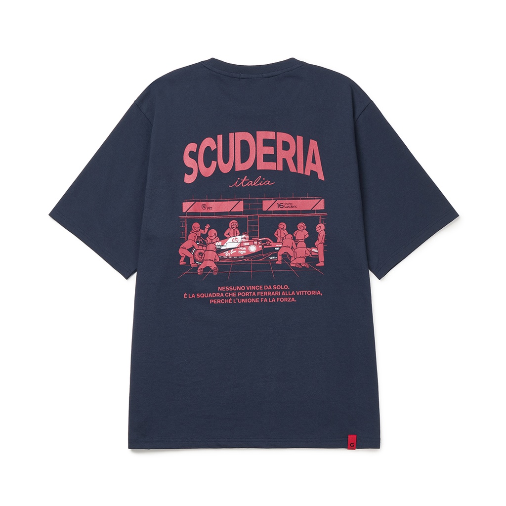 セミオーバーフィット グラフィック半袖Tシャツ - SCUDERIA（ネイビー）