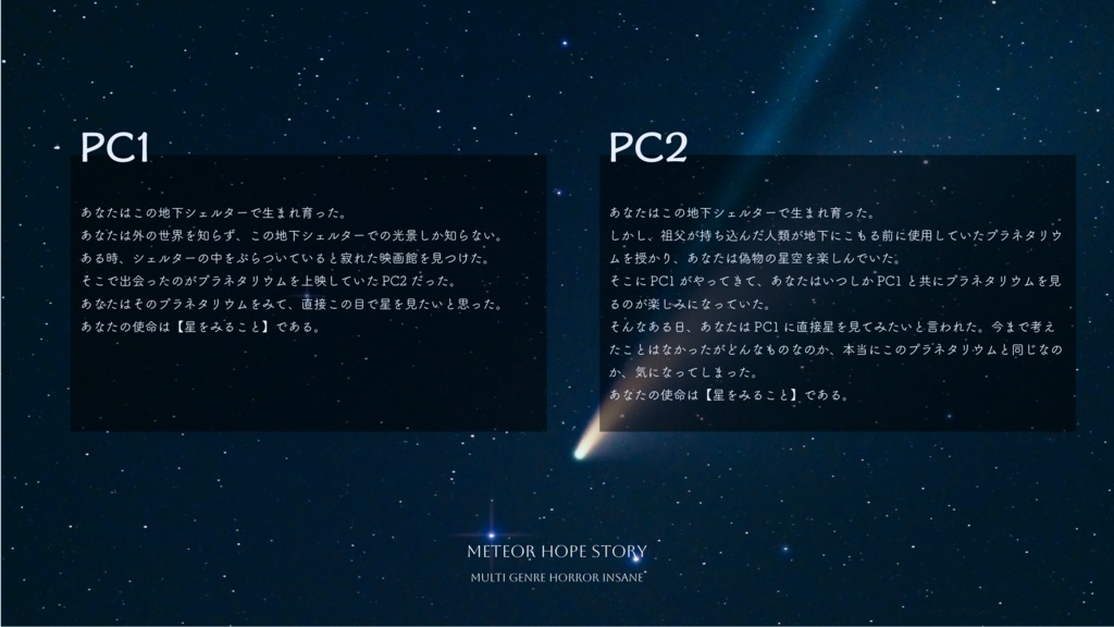 【書籍版】インセインシナリオ集「ほしのひとたち」