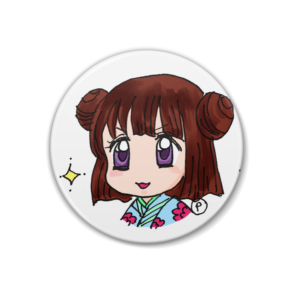 缶バッジ和風女子 ぽこ壱番家 Booth