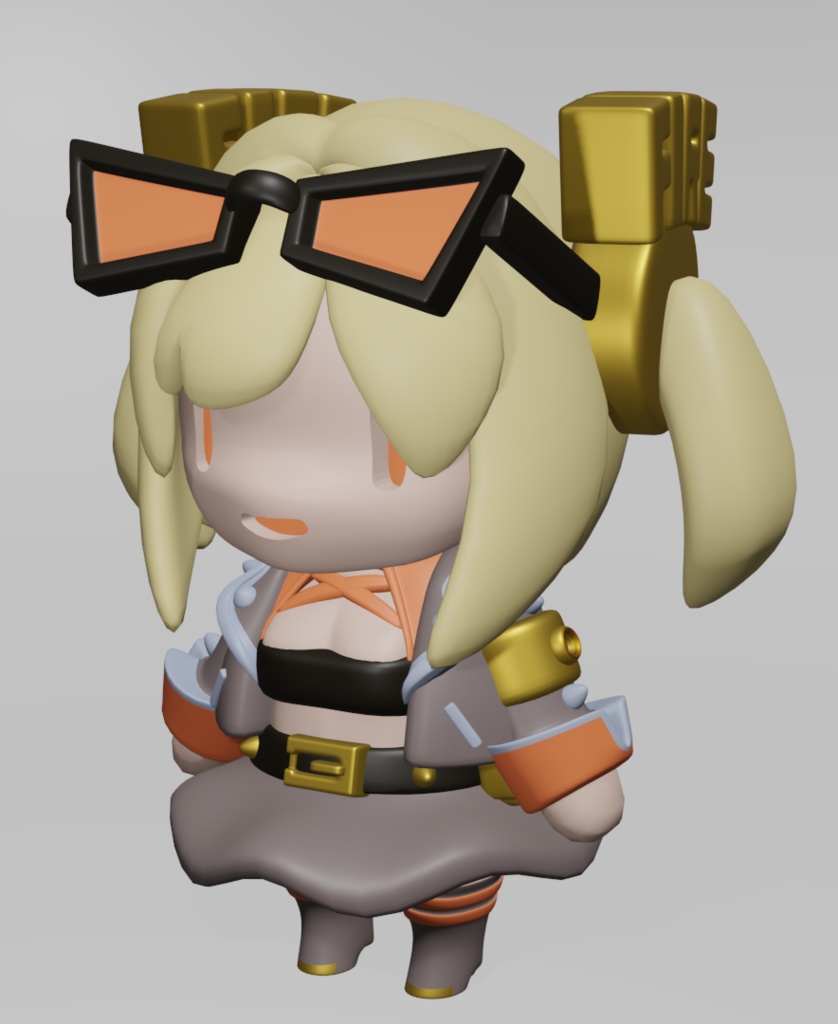 無料配布】【3Dモデル】バーニスのちびキャラ【ゼンゼロ