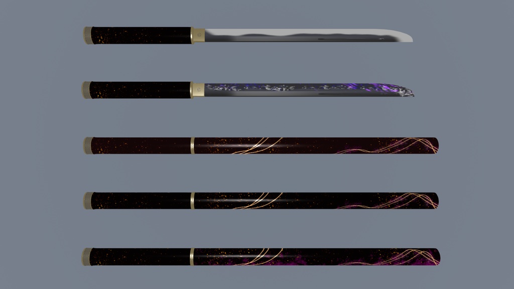 鳴き刀 蝋色塗金粒桜<鍔鳴き>