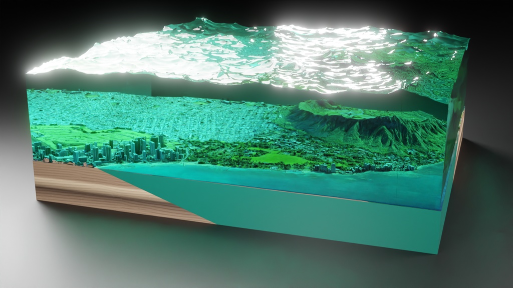 【3Dモデル】ハワイ海底都市