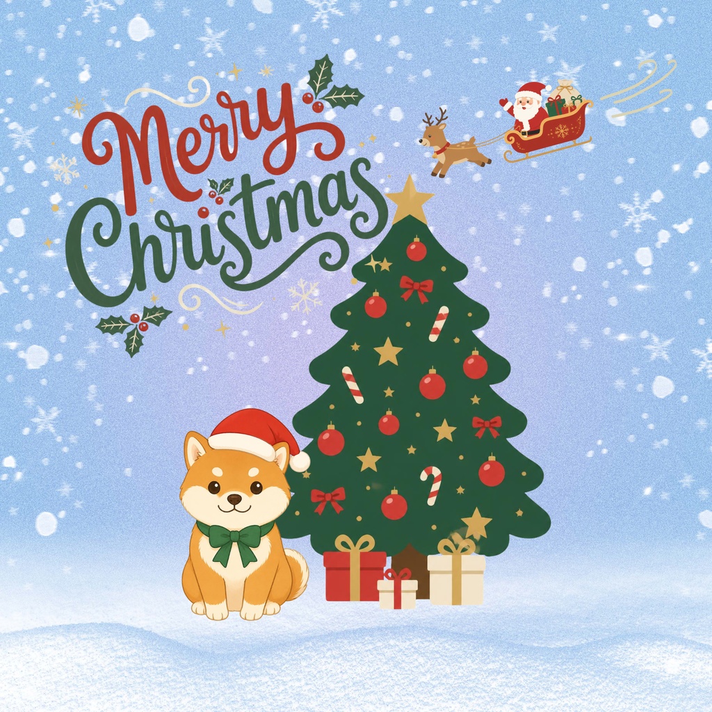 柴犬のクリスマス|かわいいデジタルペーパー 9枚セット Shiba Christmas
