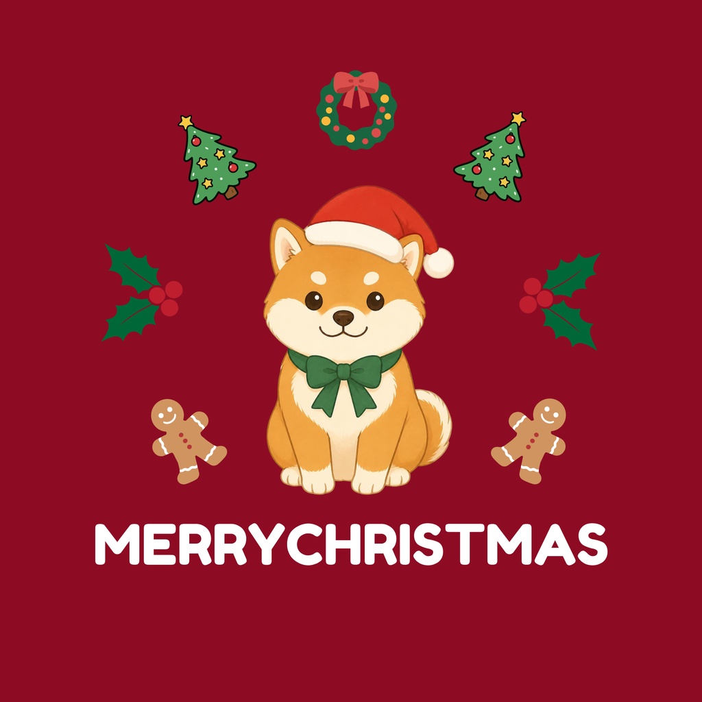 ほっこりクリスマス&柴犬 デジタルペーパー 9枚セット|Christmas Pattern Paper